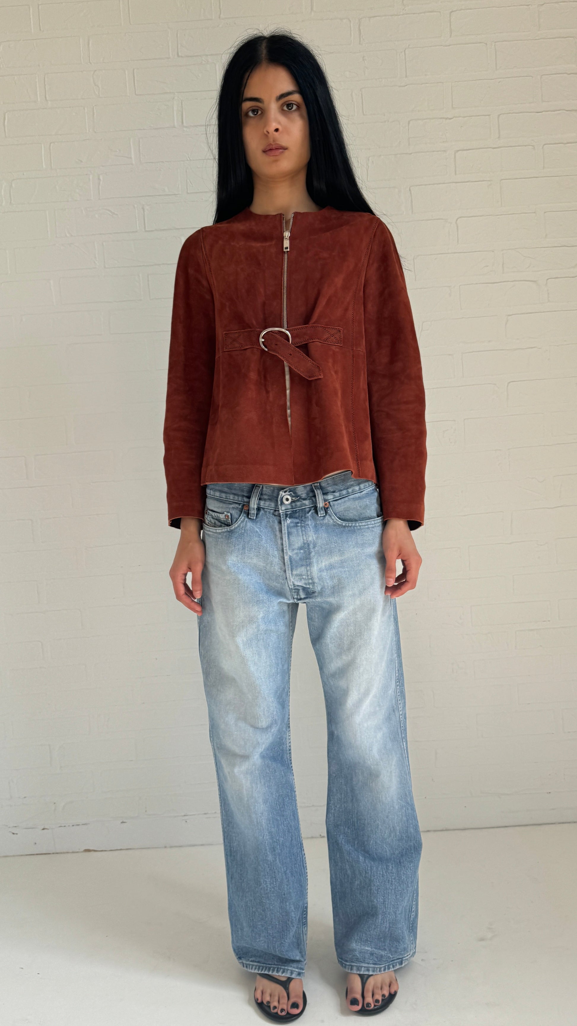 suede cropped jacket