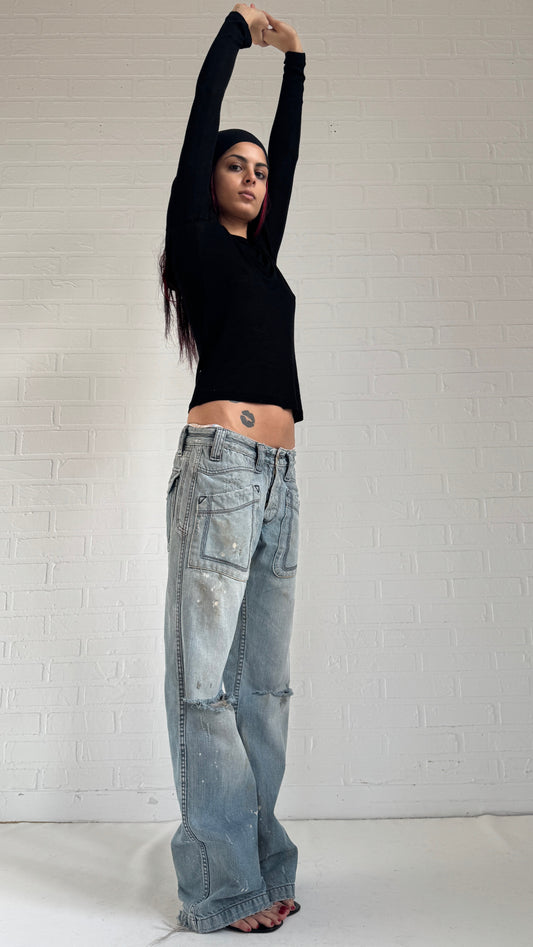 Ripped Wide Leg Jeans