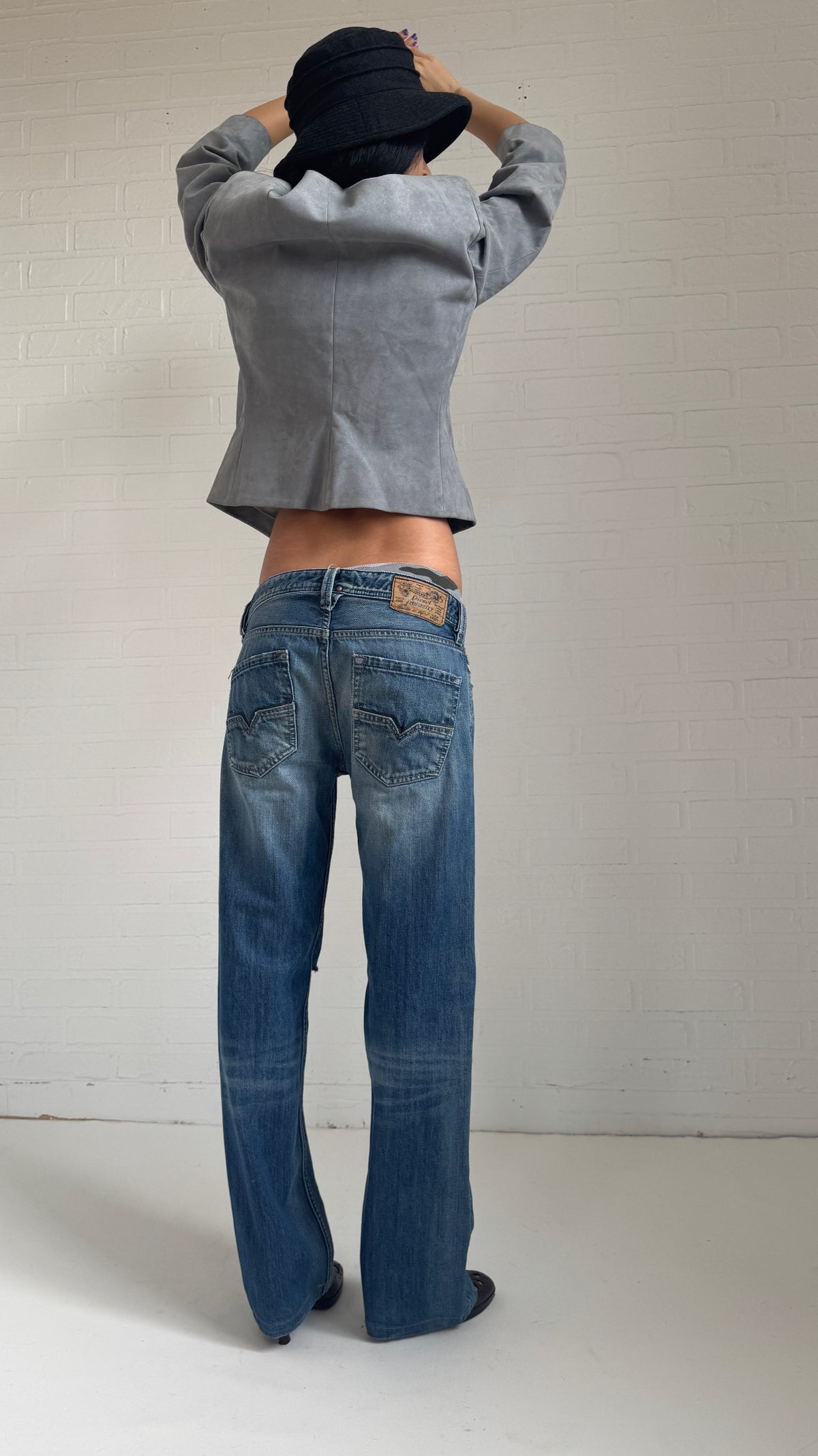 Distressed Relaxed Straight Jeans