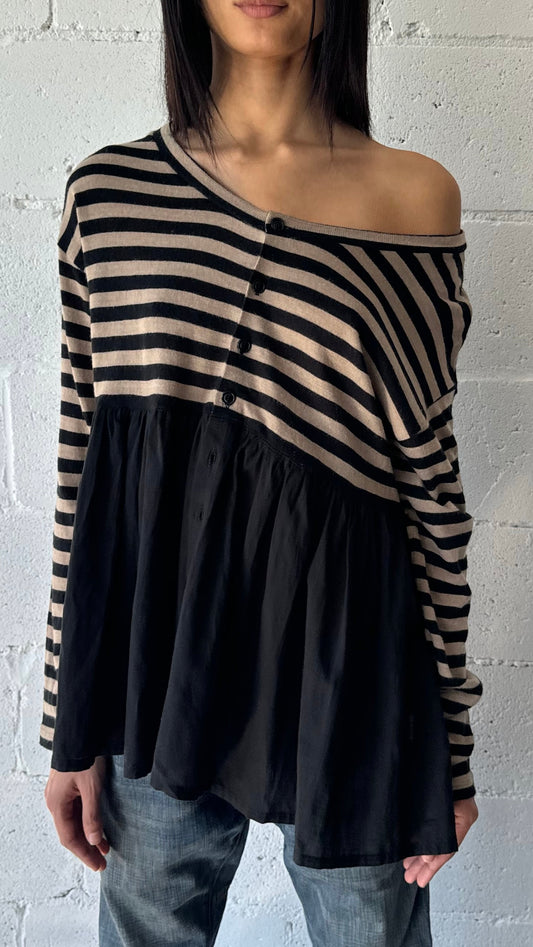 striped tiered cardigan