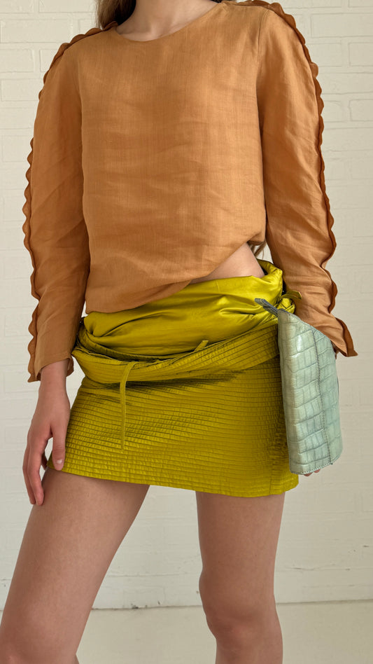 silk drawstring skirt
