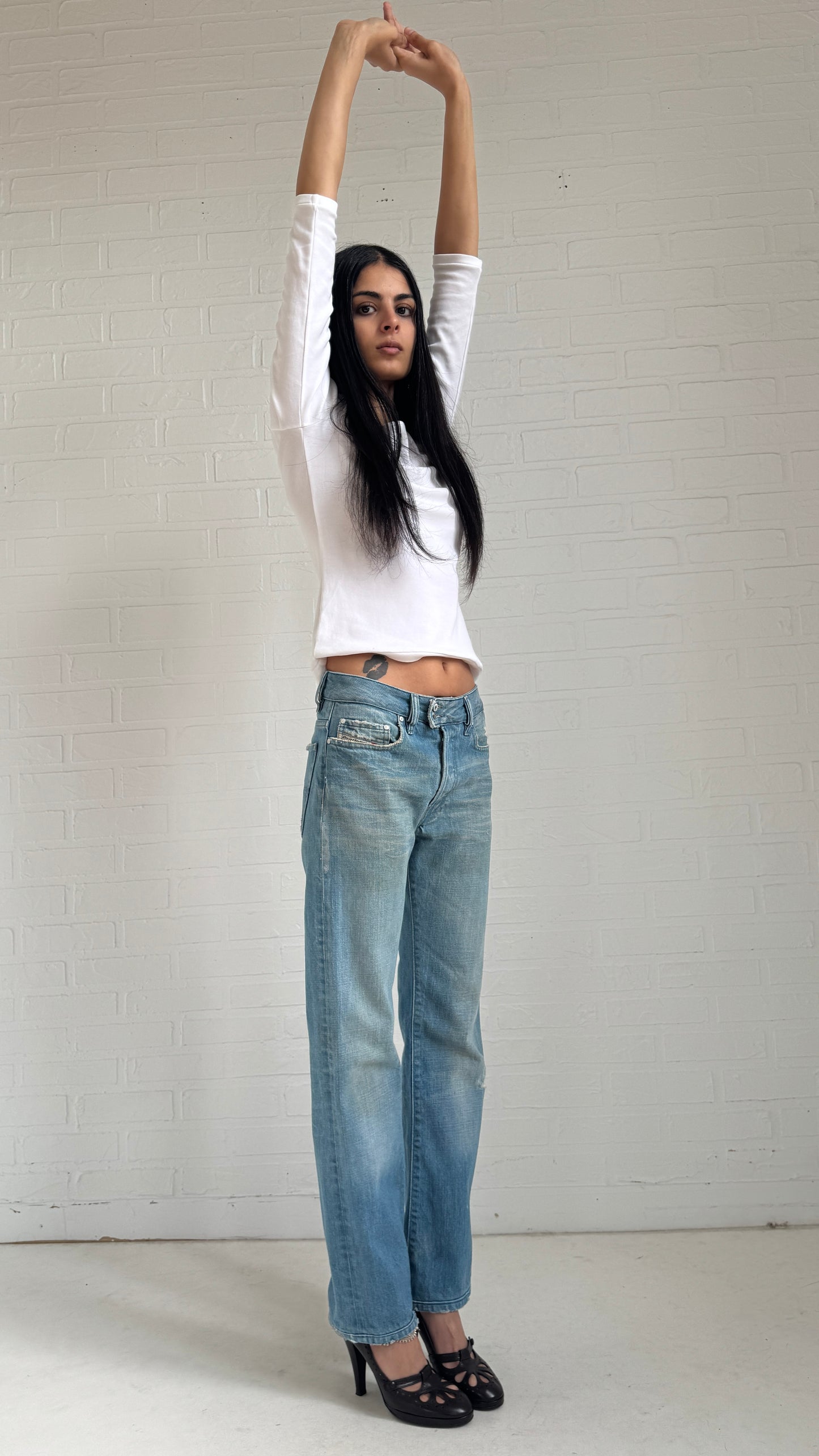Faded Straight Leg Jeans