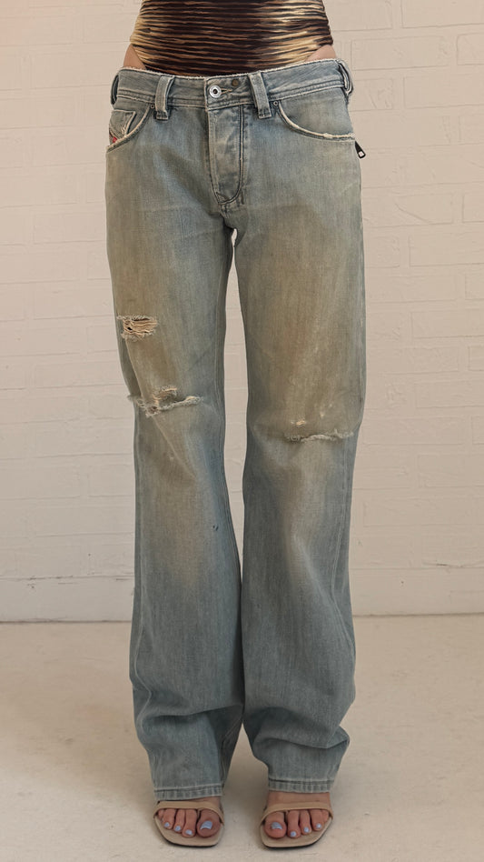 embroidered jeans