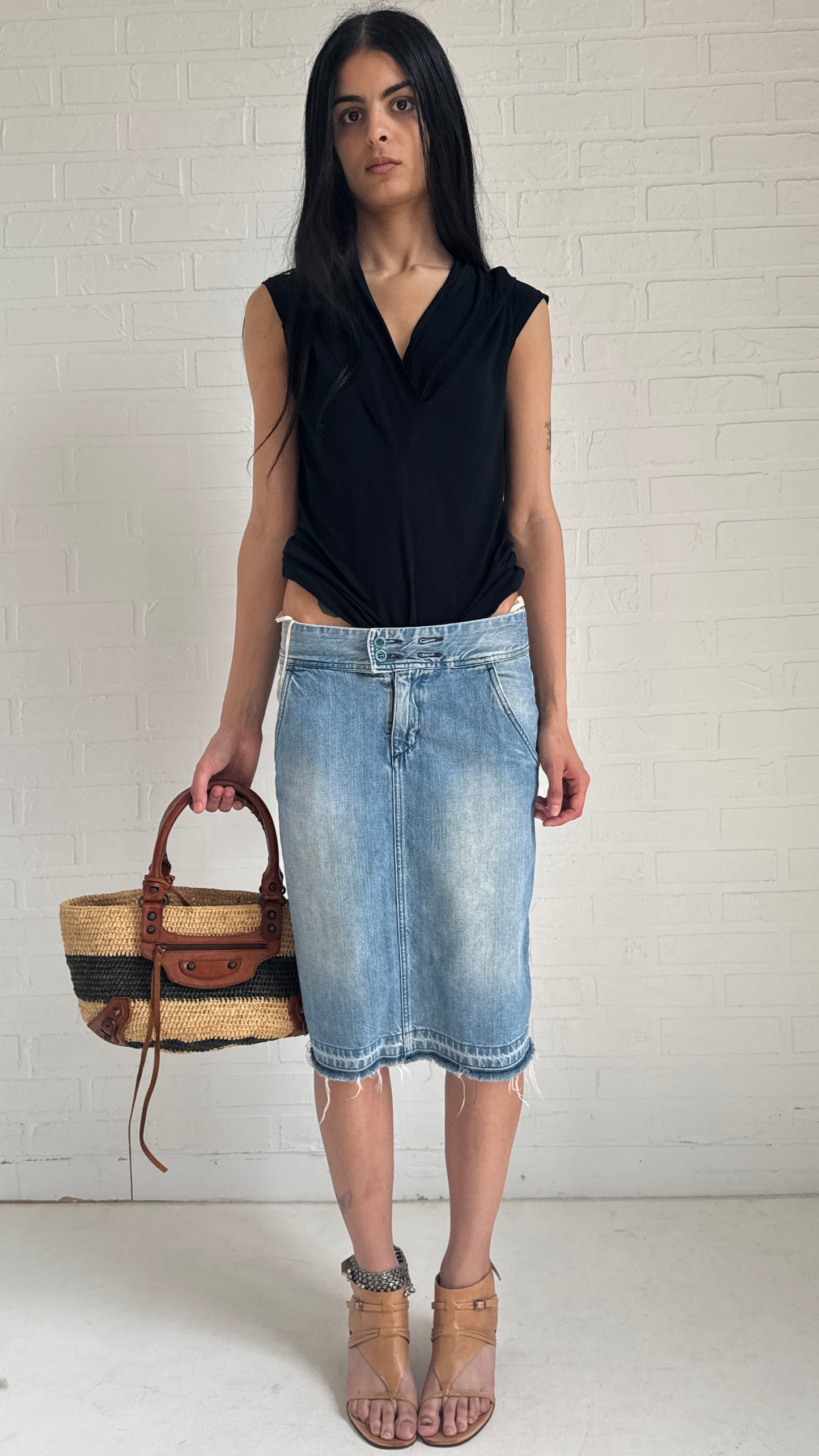 Denim Midi Skirt