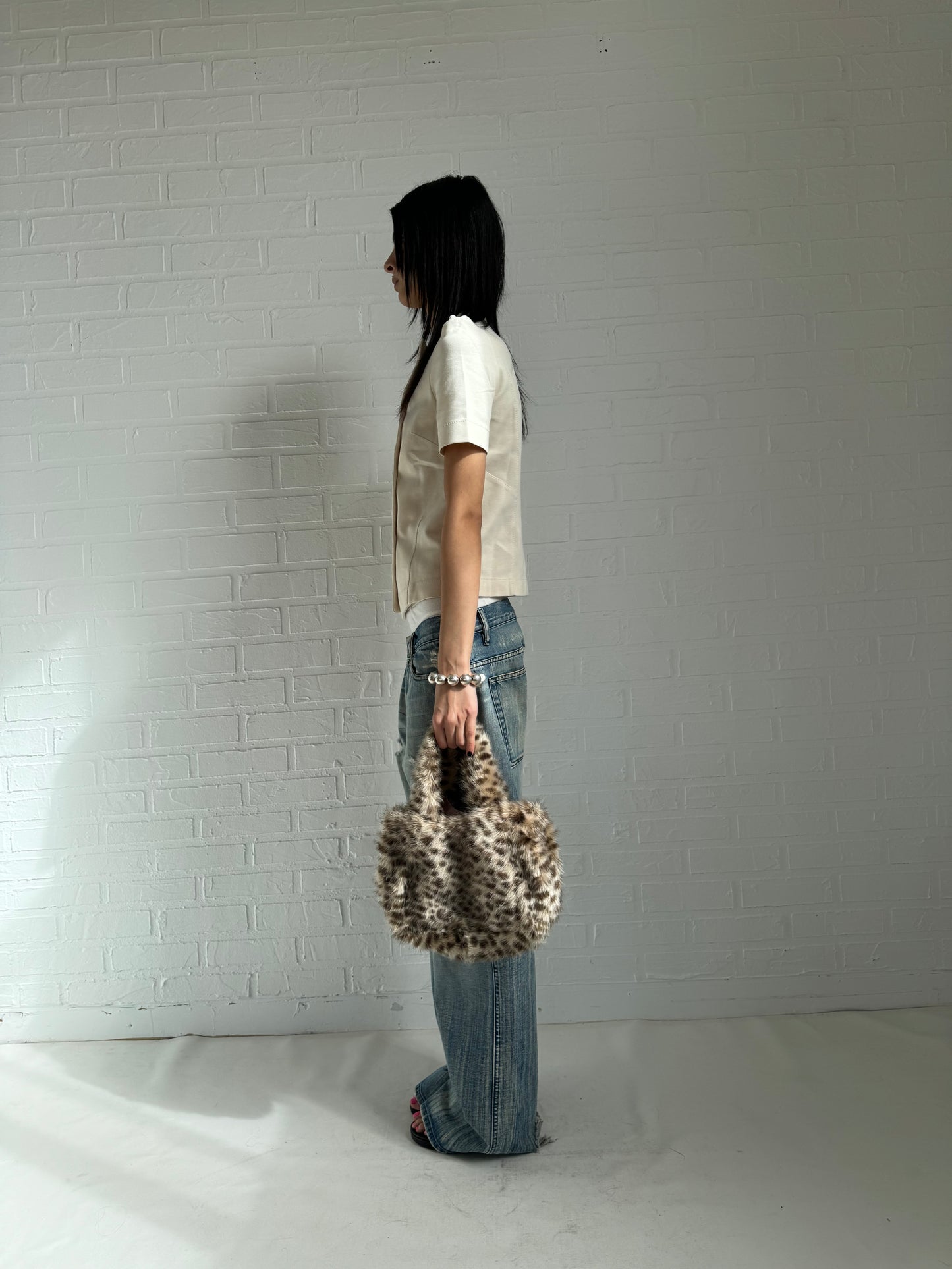 Faux fur bag leopard