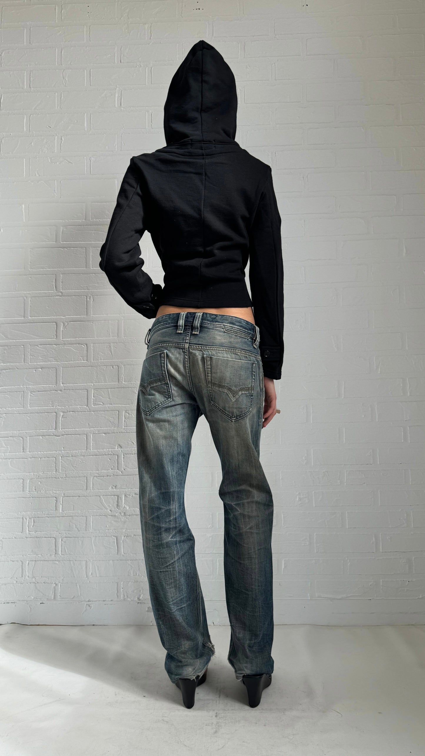 ruched hoodie jacket