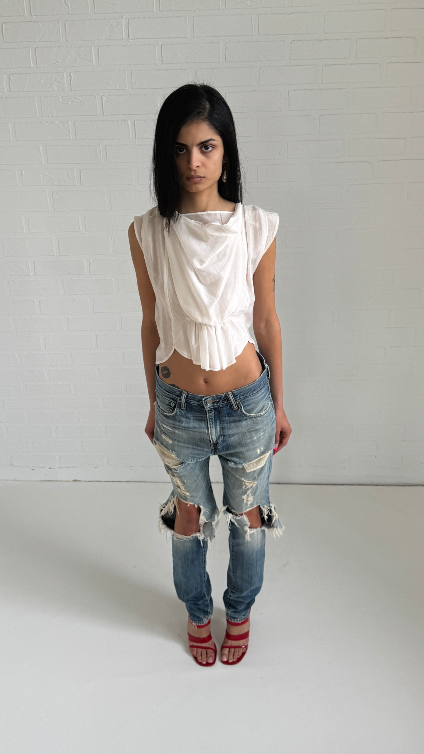 silk cotton wrap top