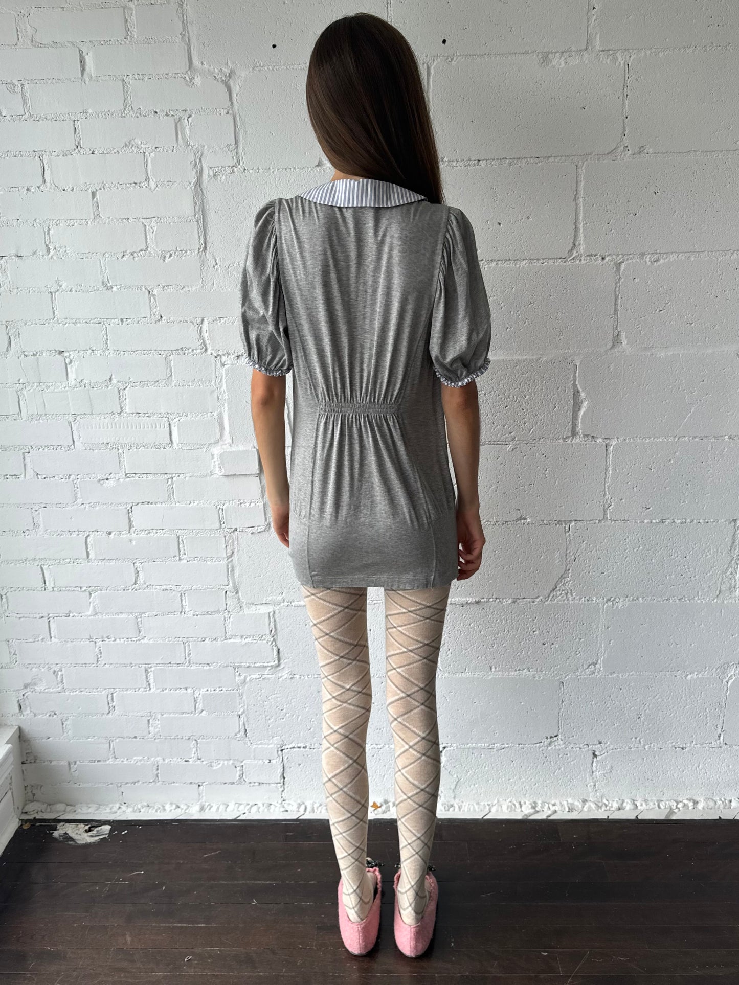 mini dress polo stripe / grey