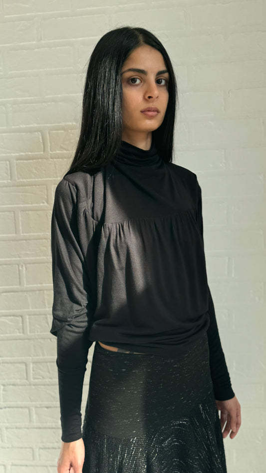 silk jersey draped top