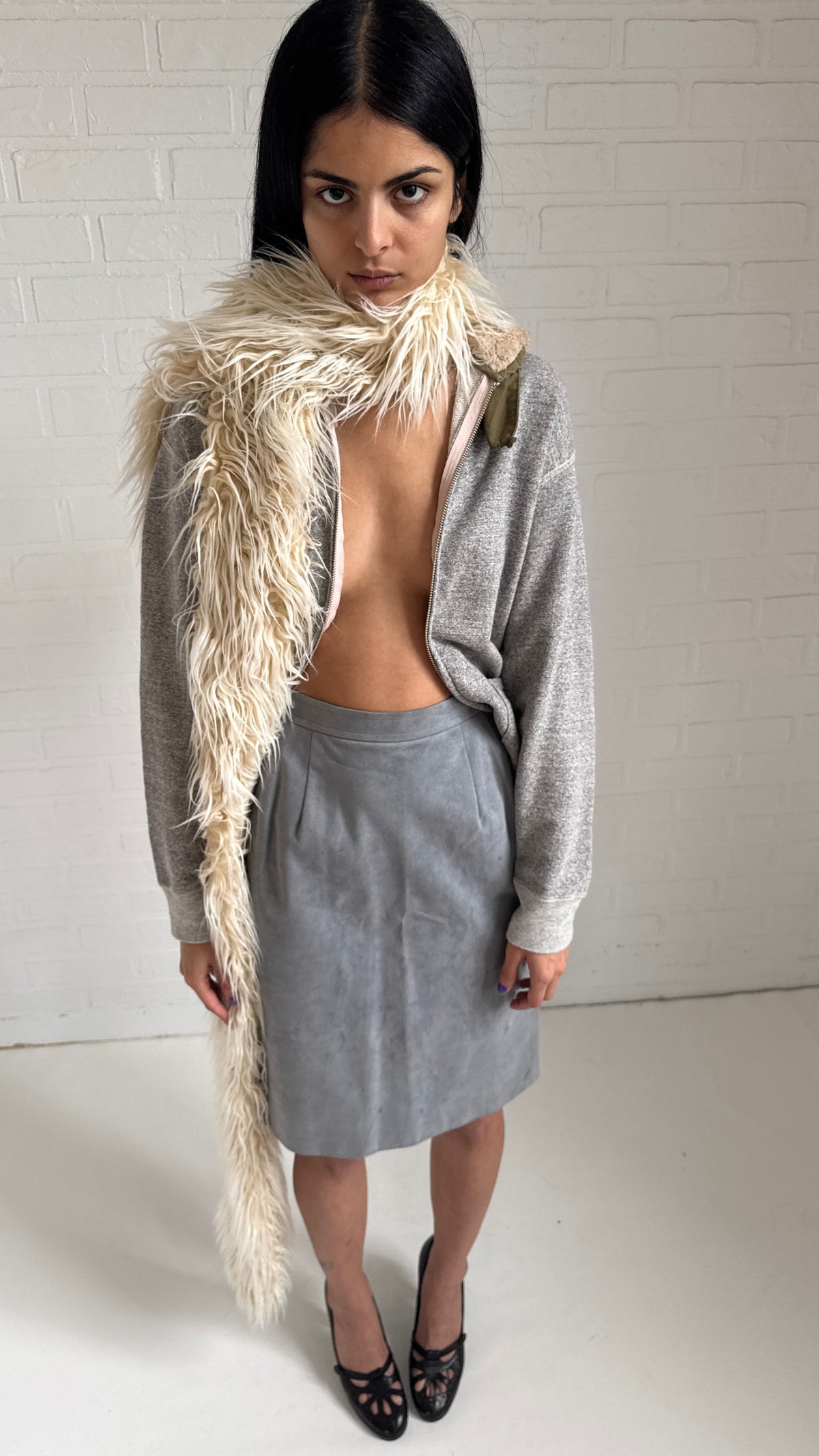 Sofrina Suede Skirt Grey