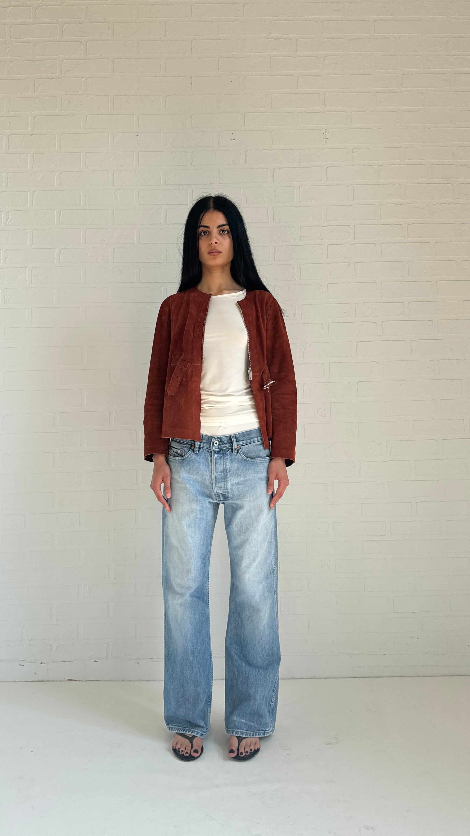 suede cropped jacket
