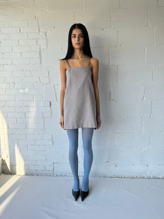 grey chain mini dress