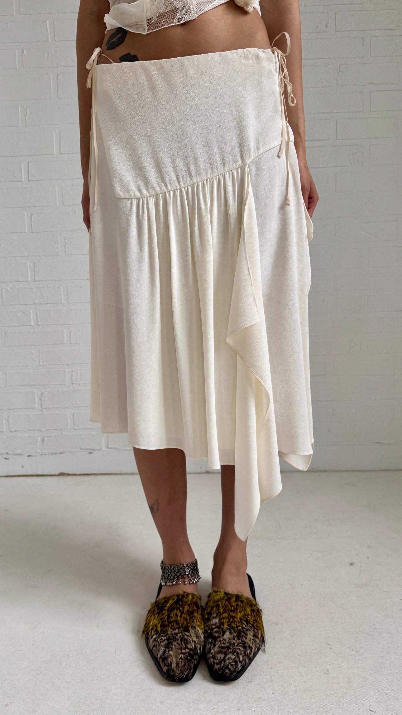 Asymmetric Crepe Skirt