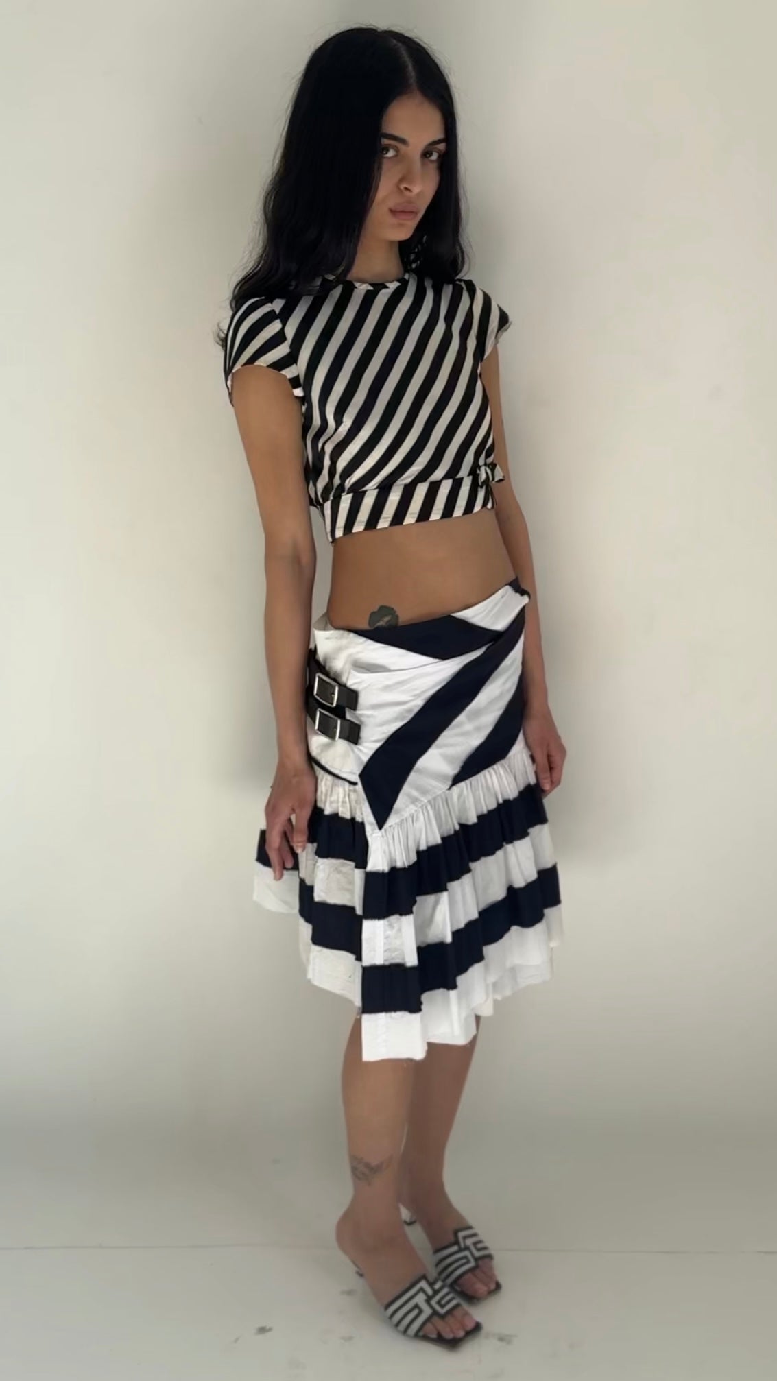 cropped silk top