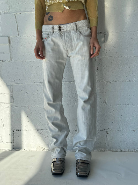 baggy boot cut yellow pocket jeans 29