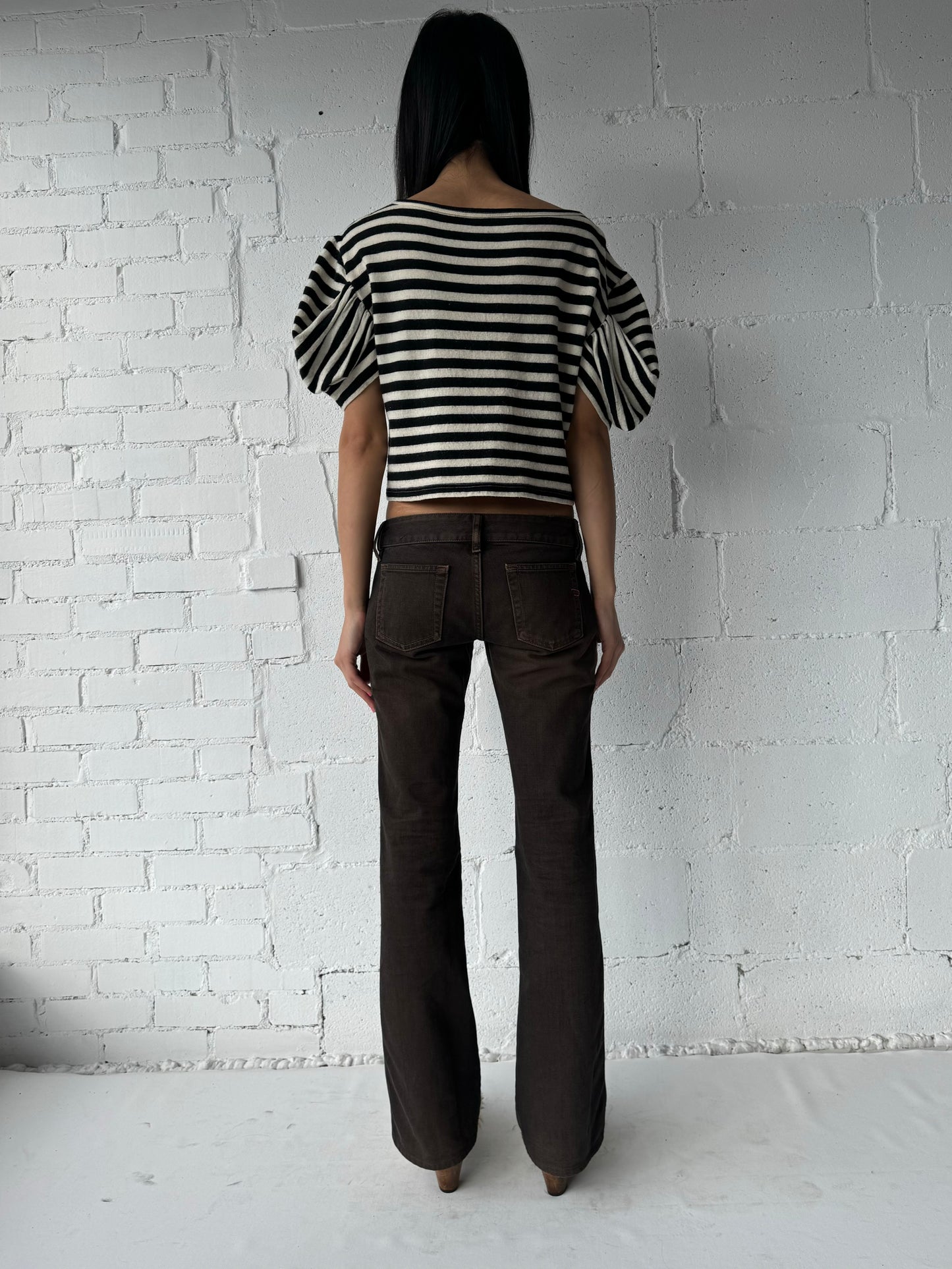 low rise jeans brown/black xs