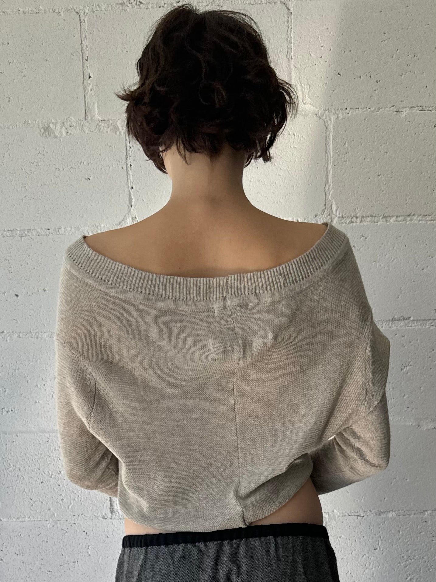 knit cardigan / greige