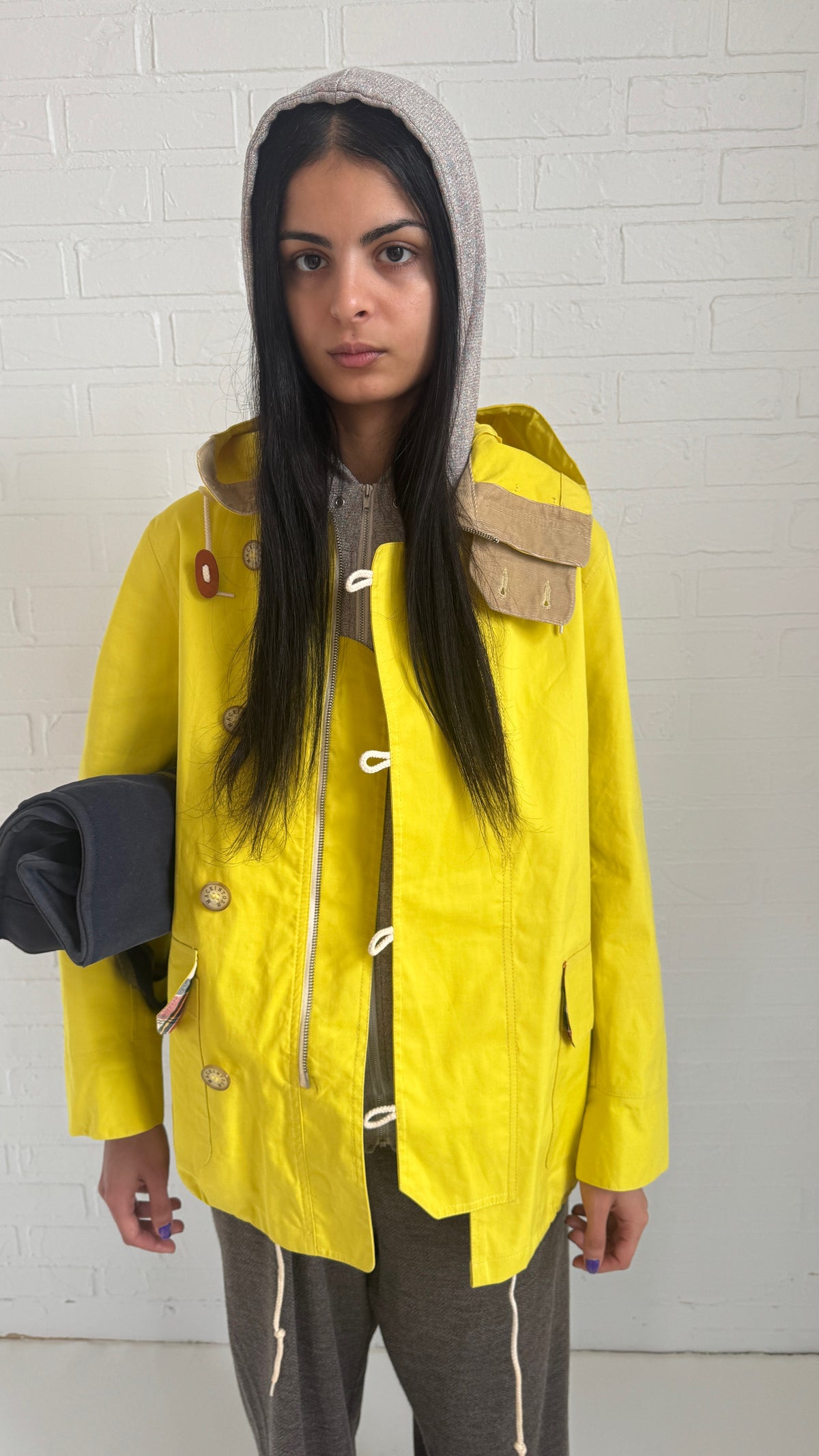 Yellow Plaid Hood Jacket