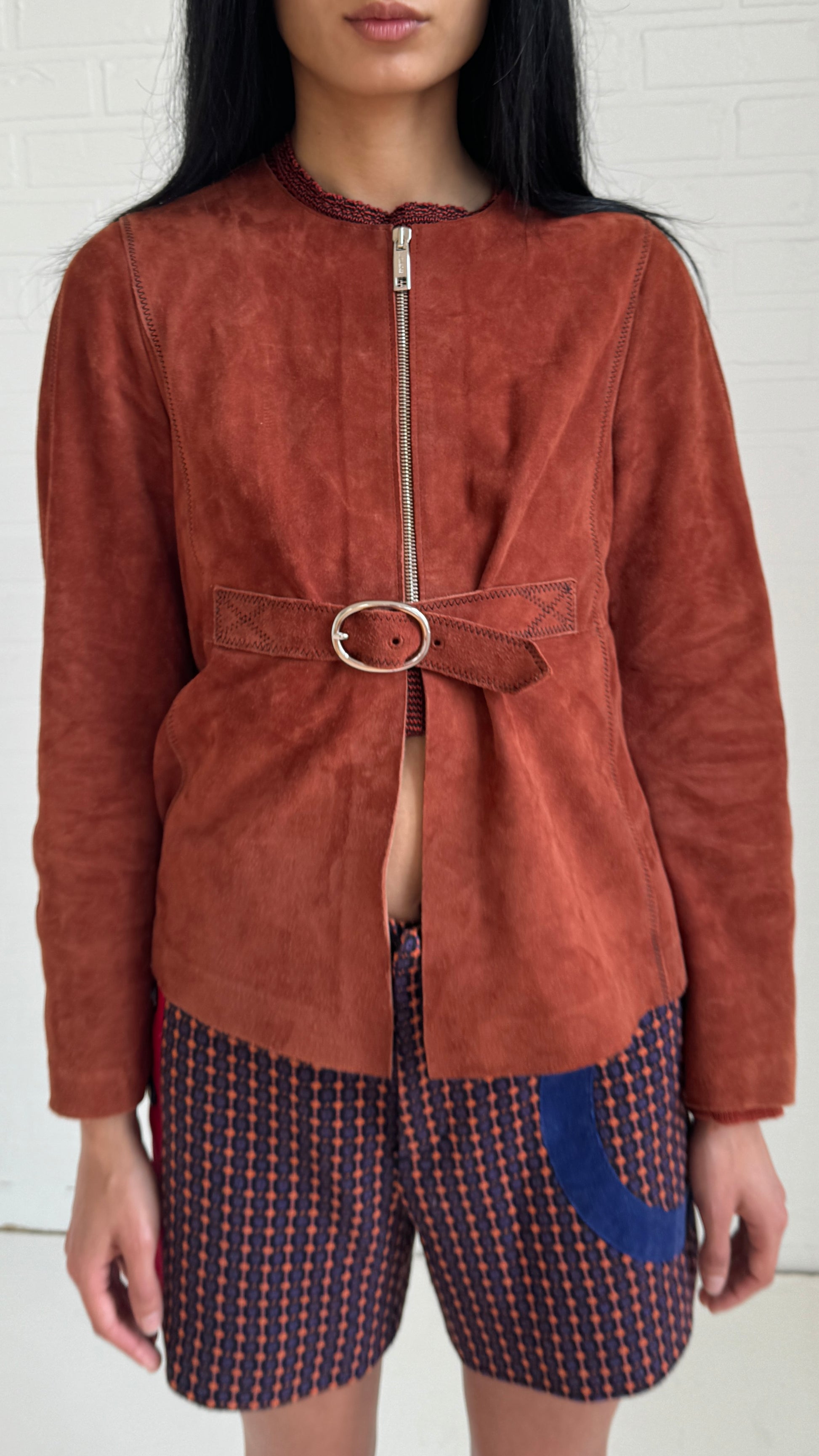 suede cropped jacket