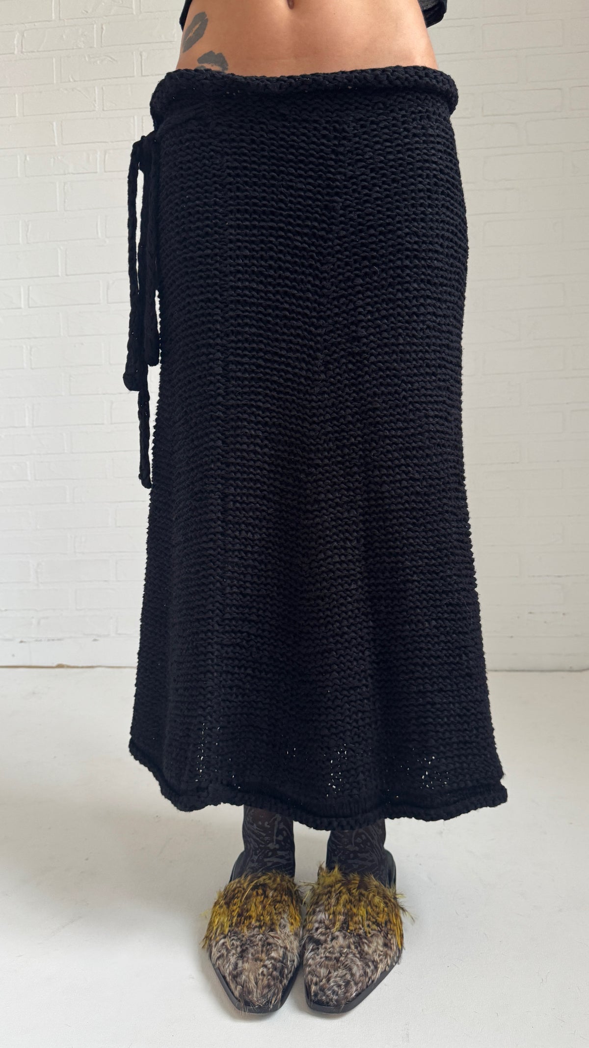 Textured Knit Maxi Skirt