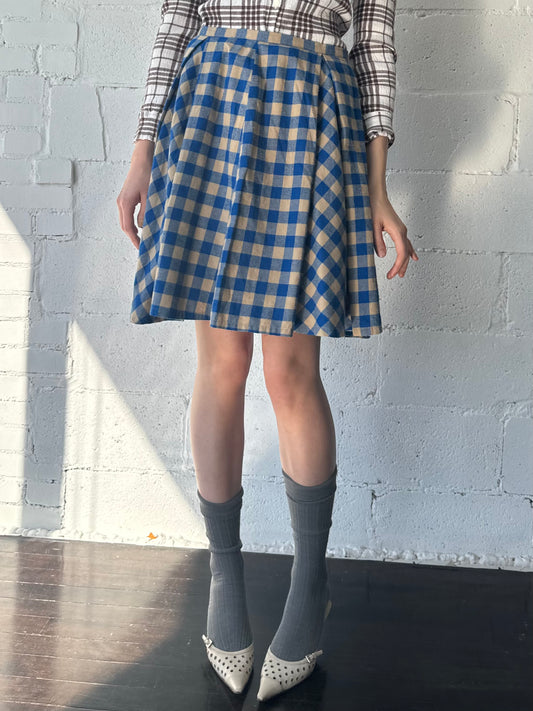 checkered flannel mini skirt