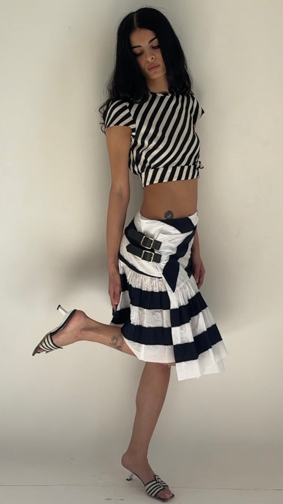 cropped silk top