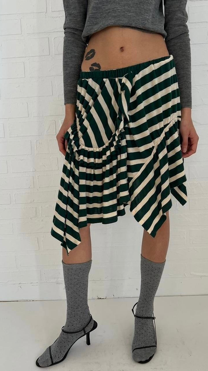 jersey goblin skirt / stripe
