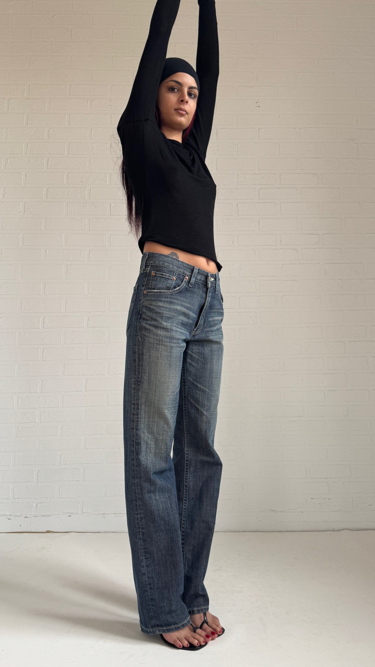 Faded Blue Straight Leg Jeans