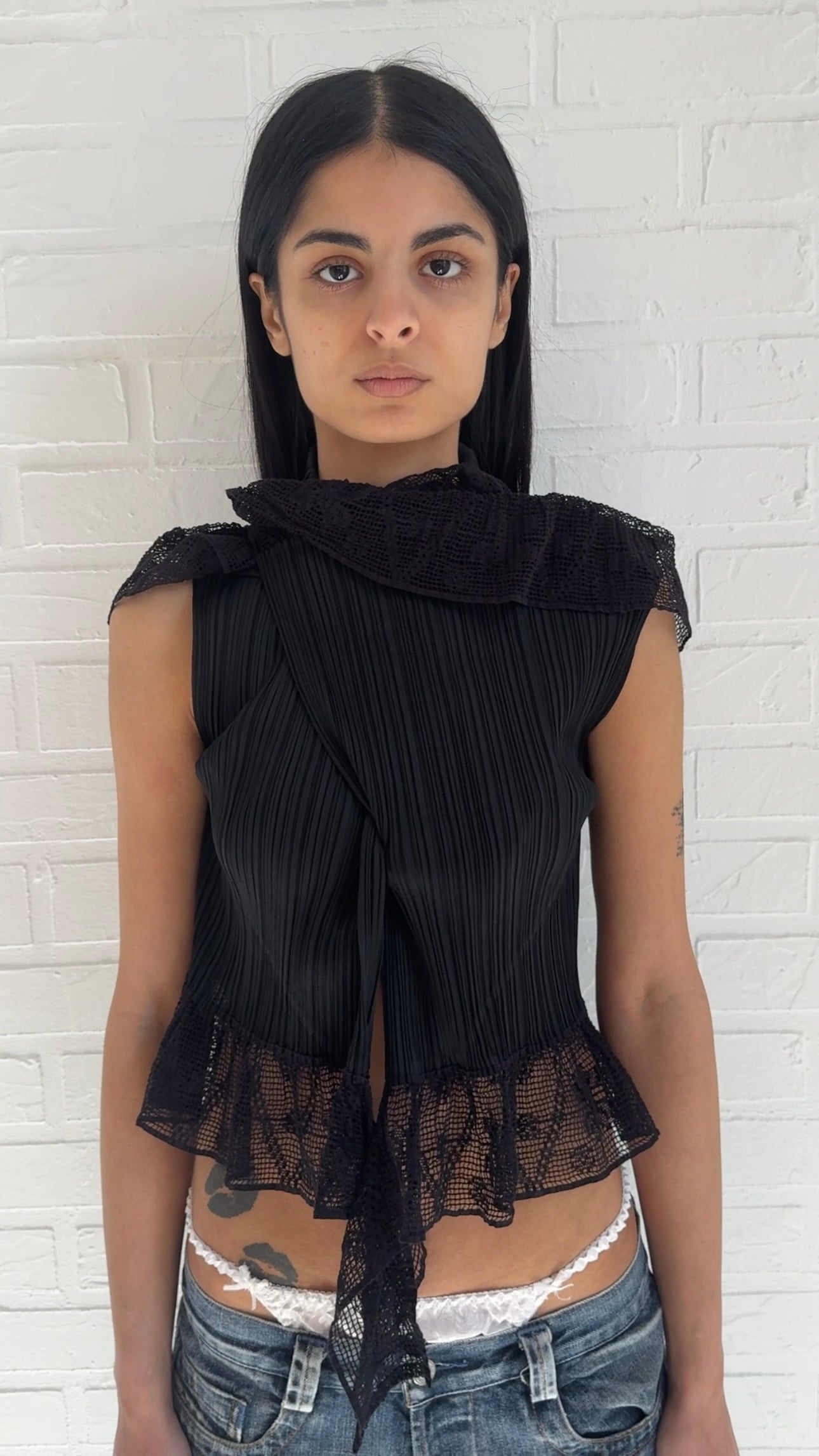 lace wrap crop top