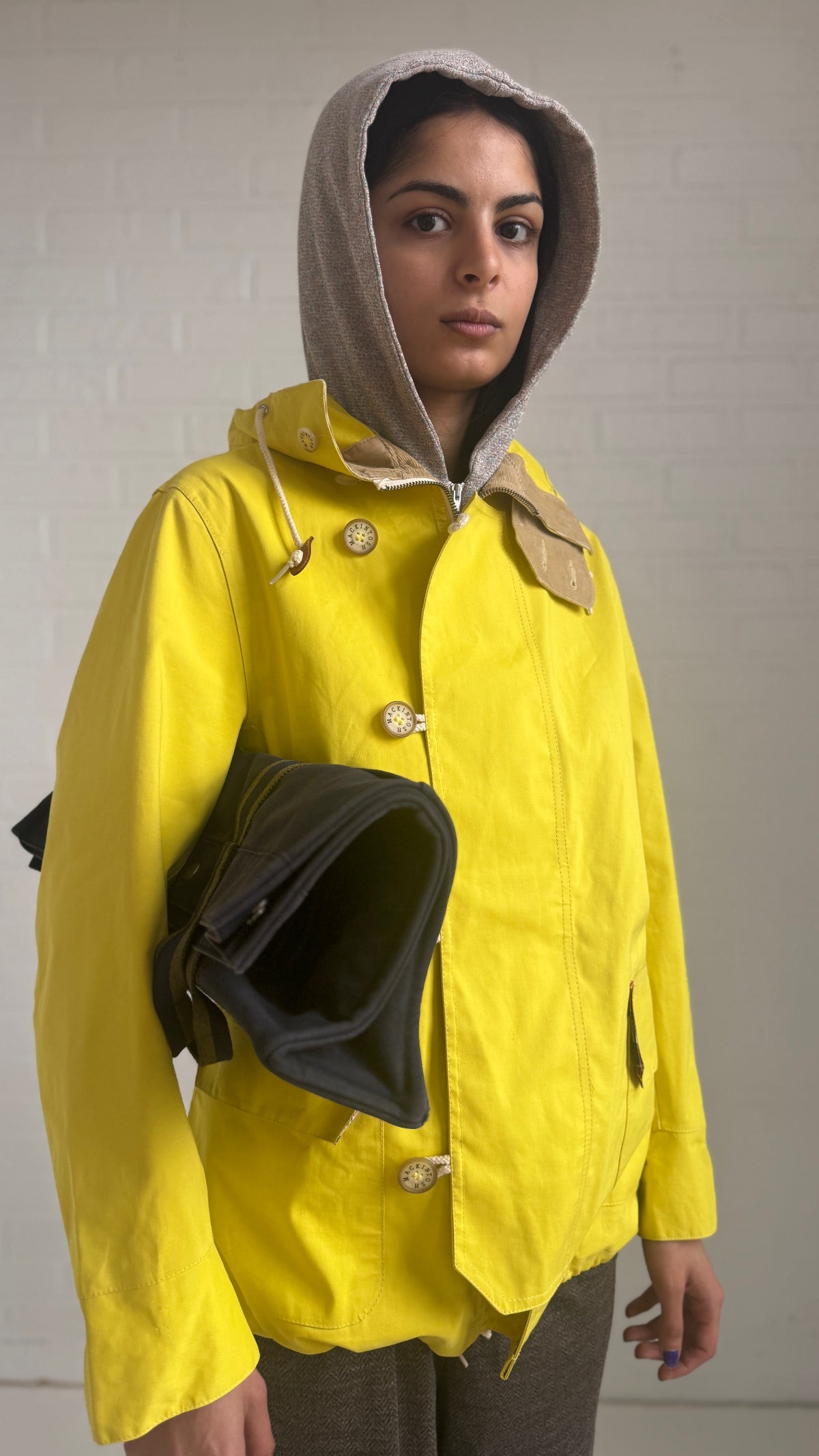 Yellow Plaid Hood Jacket