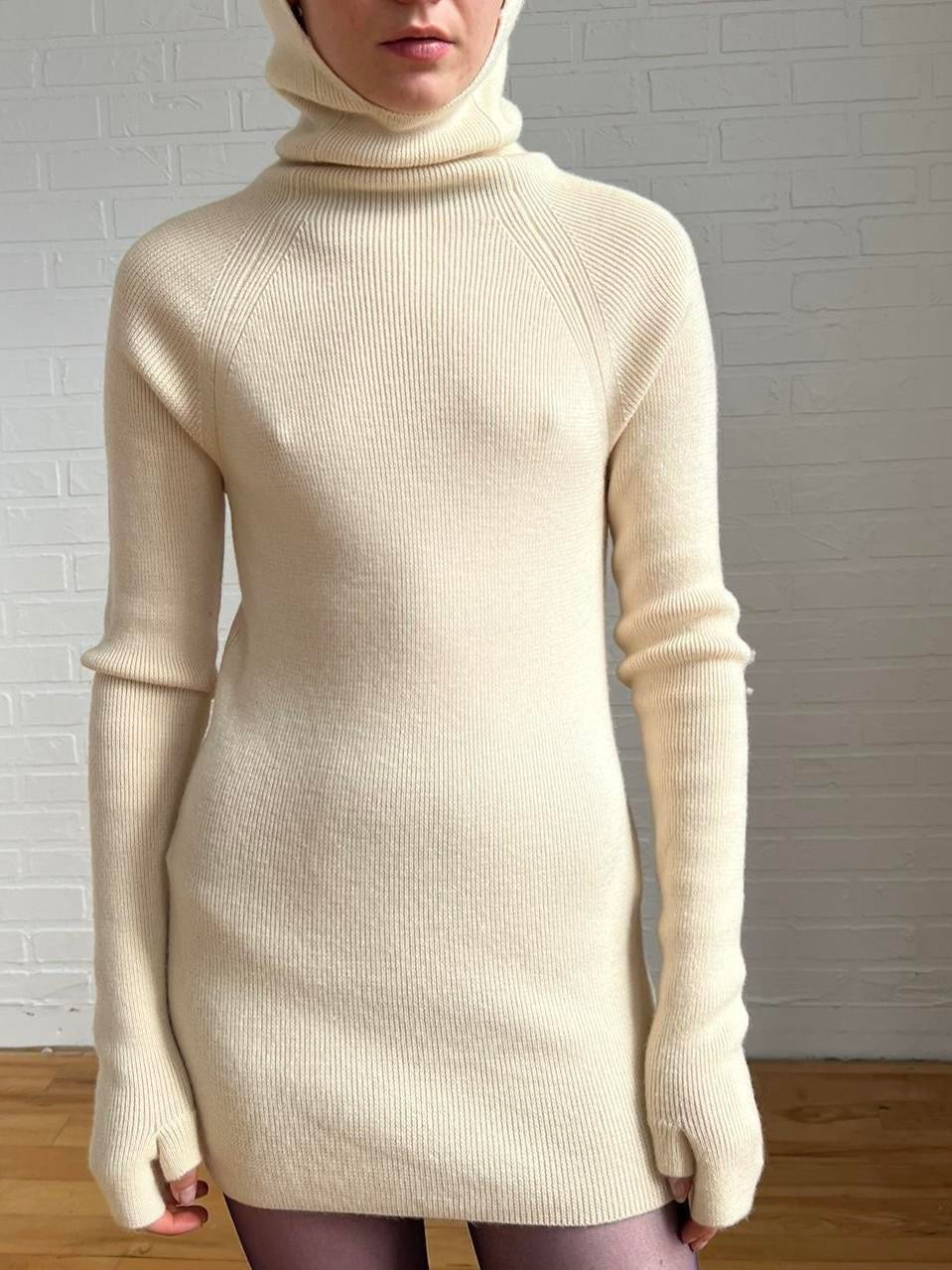 merino glove hoodie / off white