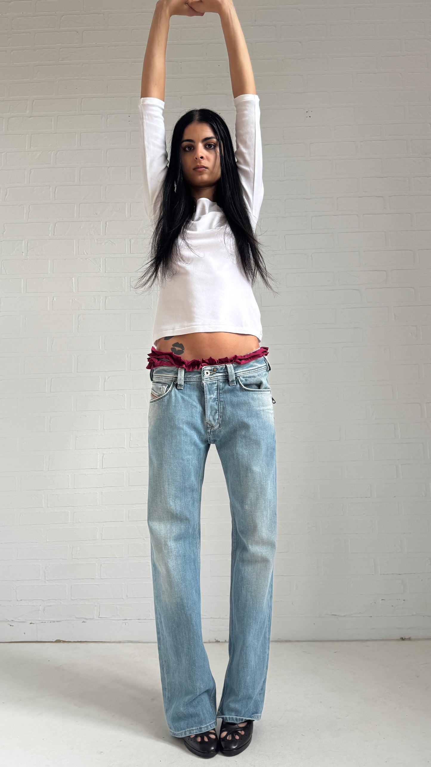 Embroidered Straight Leg Jeans
