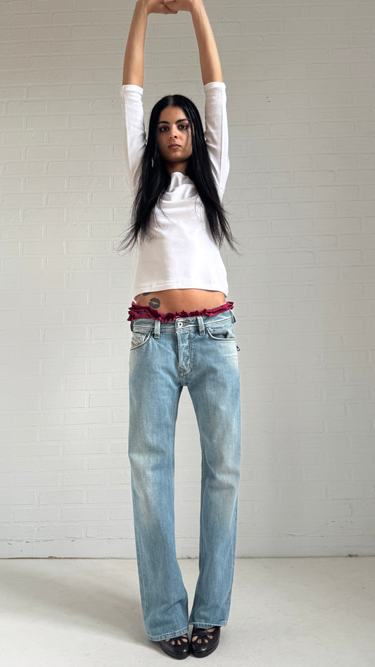 Embroidered Straight Leg Jeans