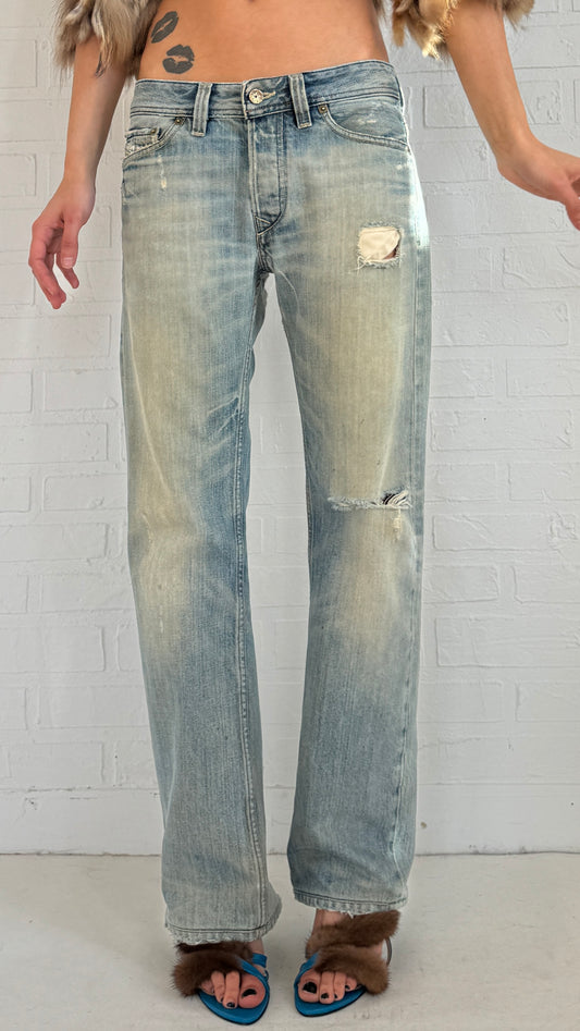 distressed jeans