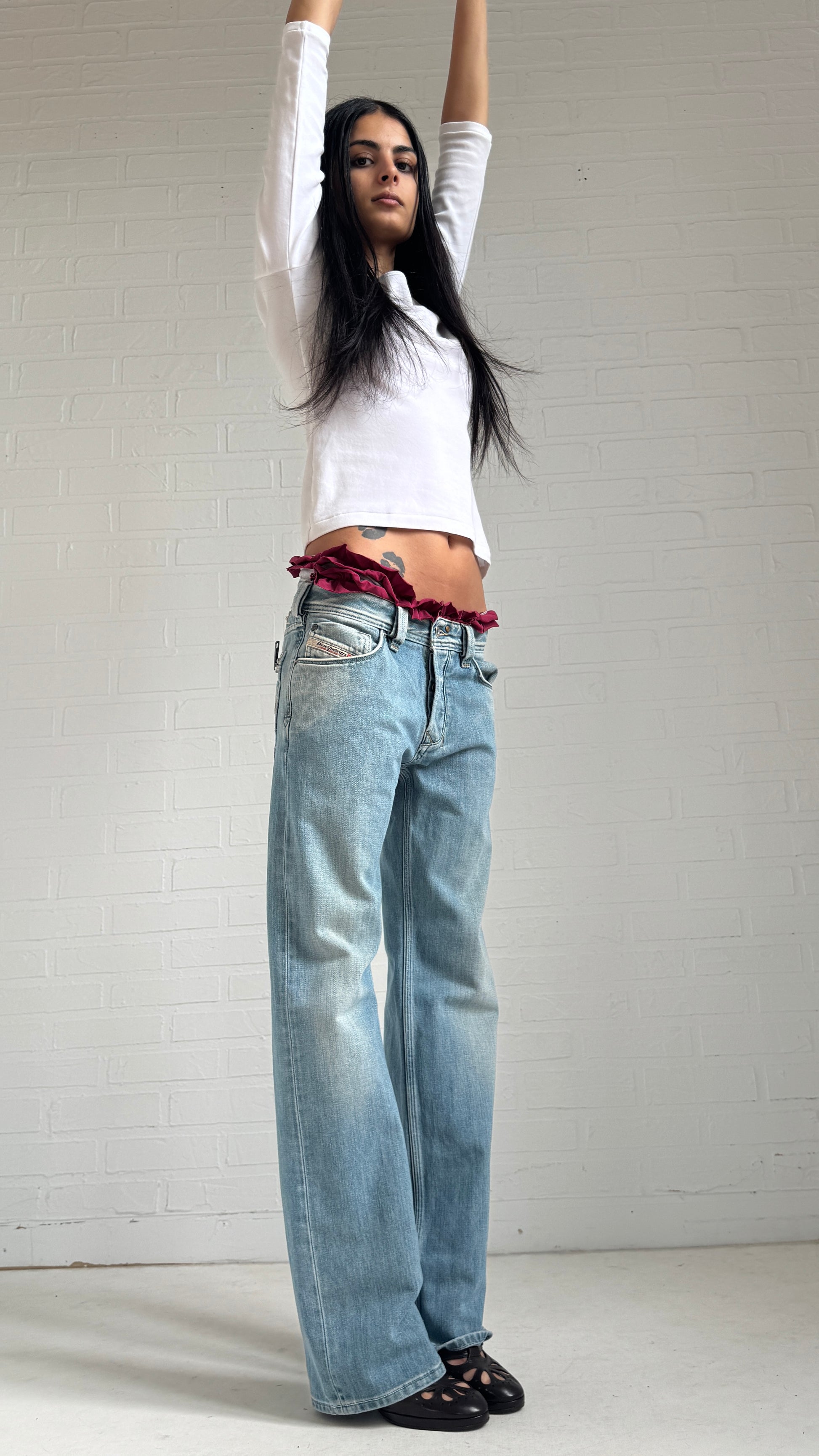 Embroidered Straight Leg Jeans