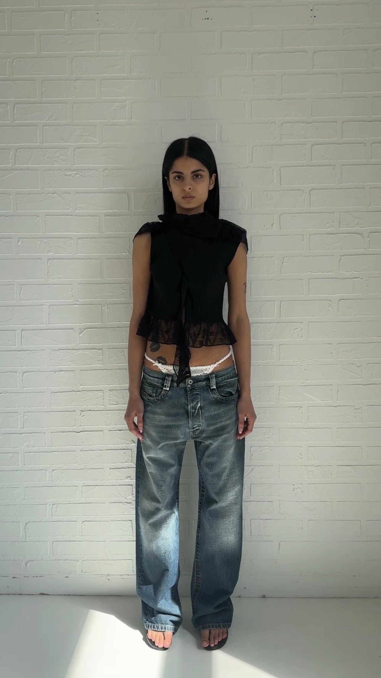 lace wrap crop top