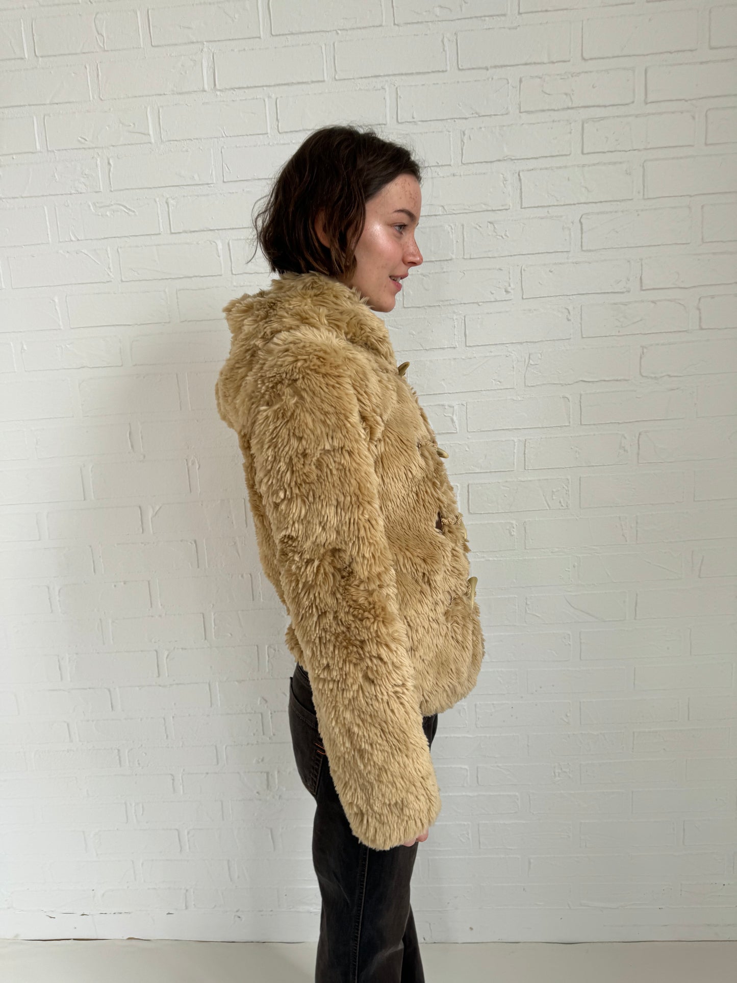 faux fur hoodie jacket