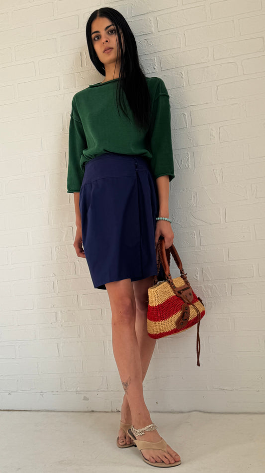 Wrap Mini Skirt Cobalt Blue