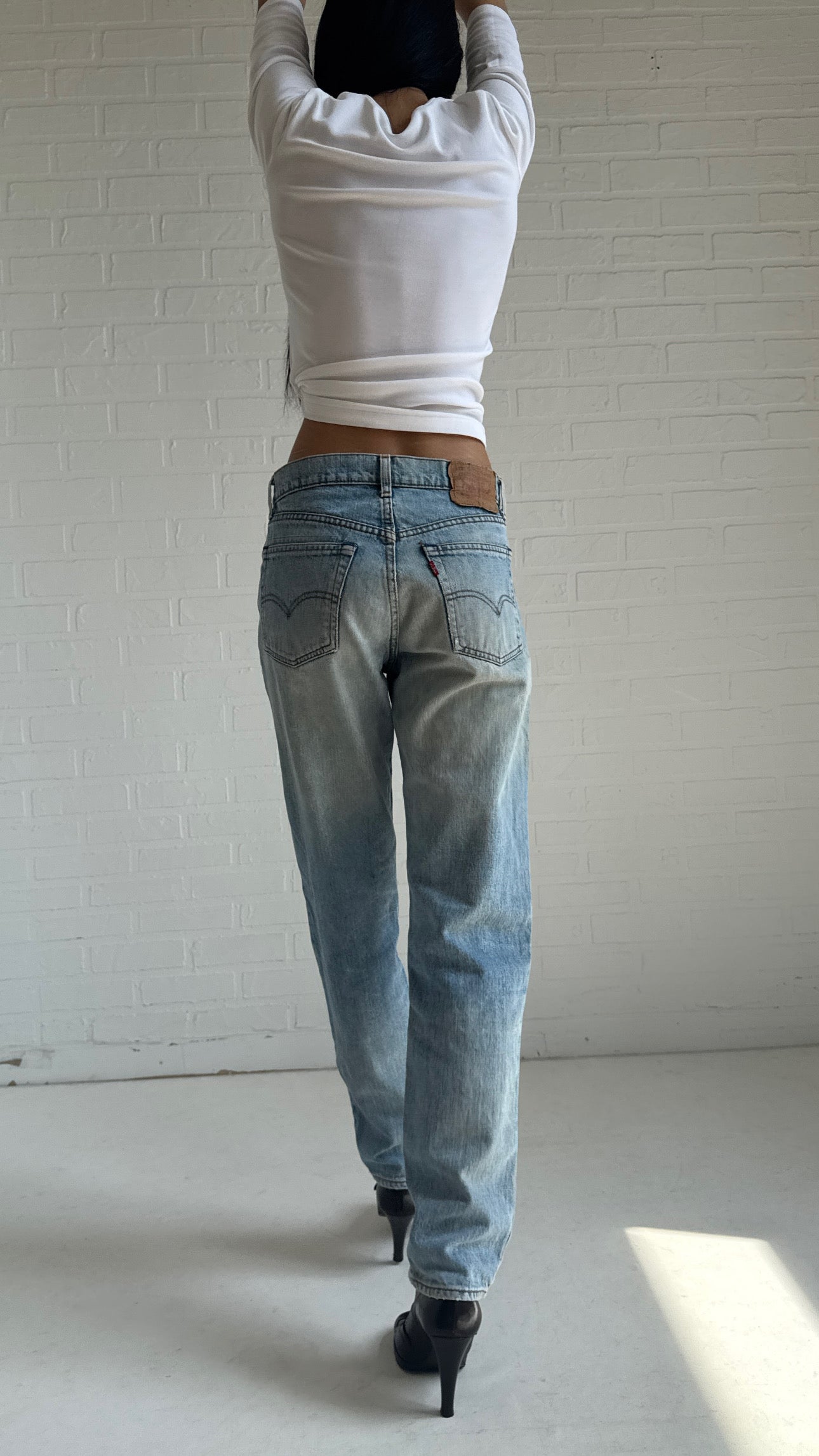 Distressed Straight-Leg Jeans