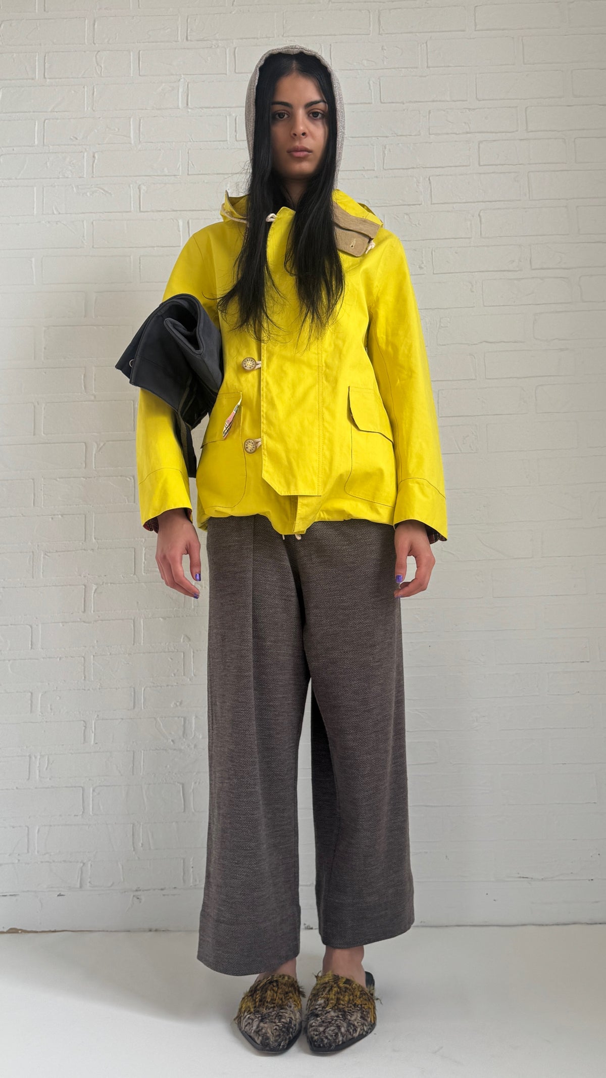 Yellow Plaid Hood Jacket