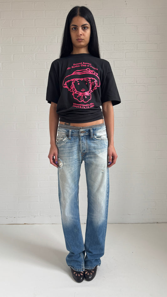 Distressed Relaxed Straight Leg Jeans