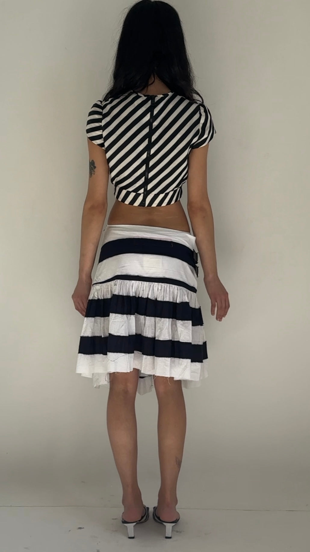 cropped silk top