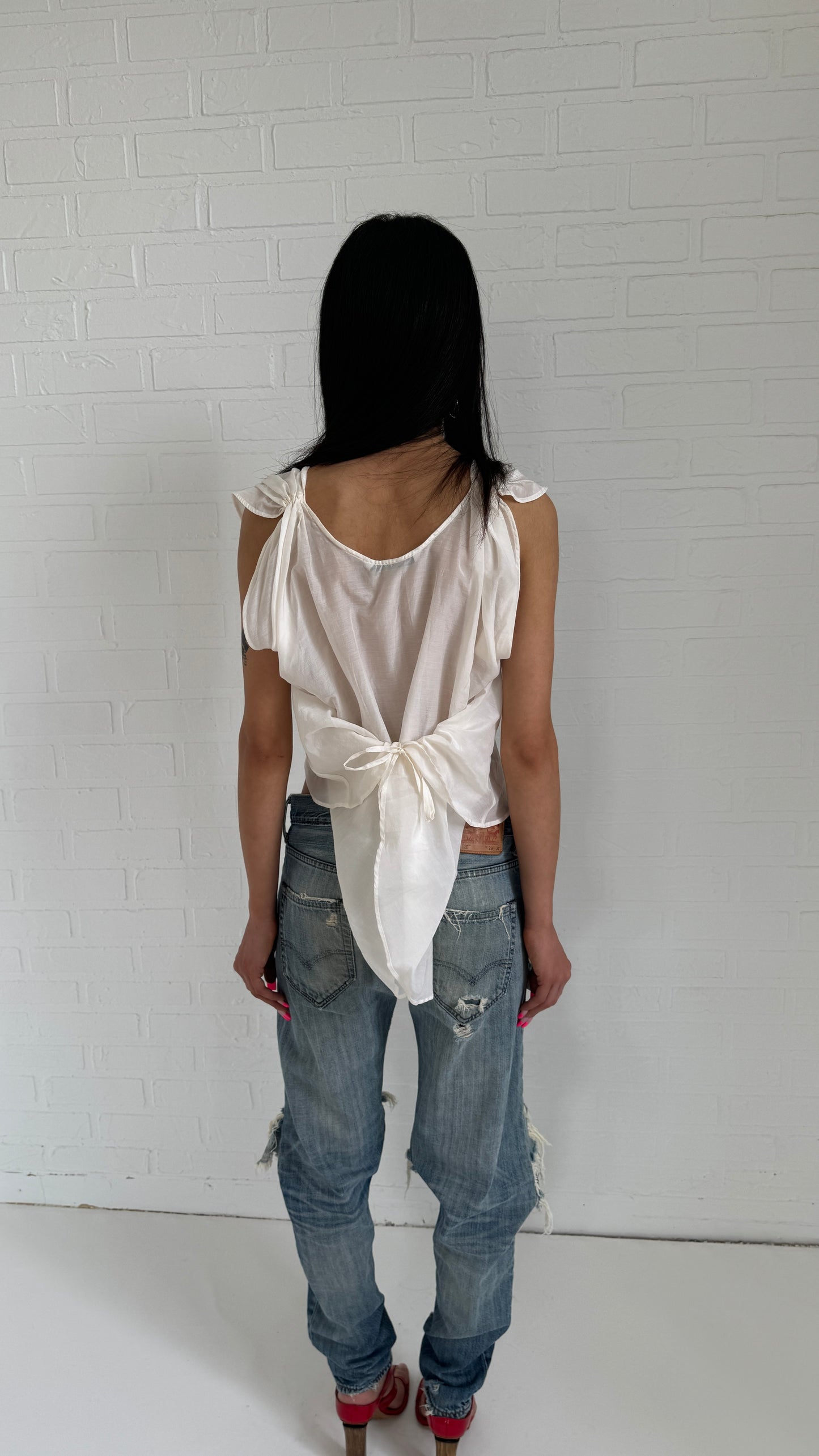 silk cotton wrap top