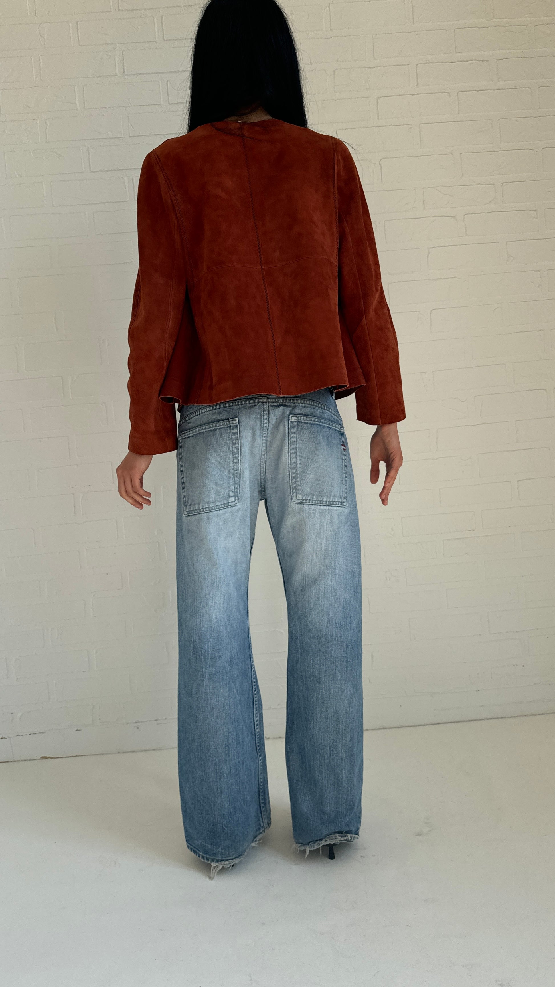 suede cropped jacket
