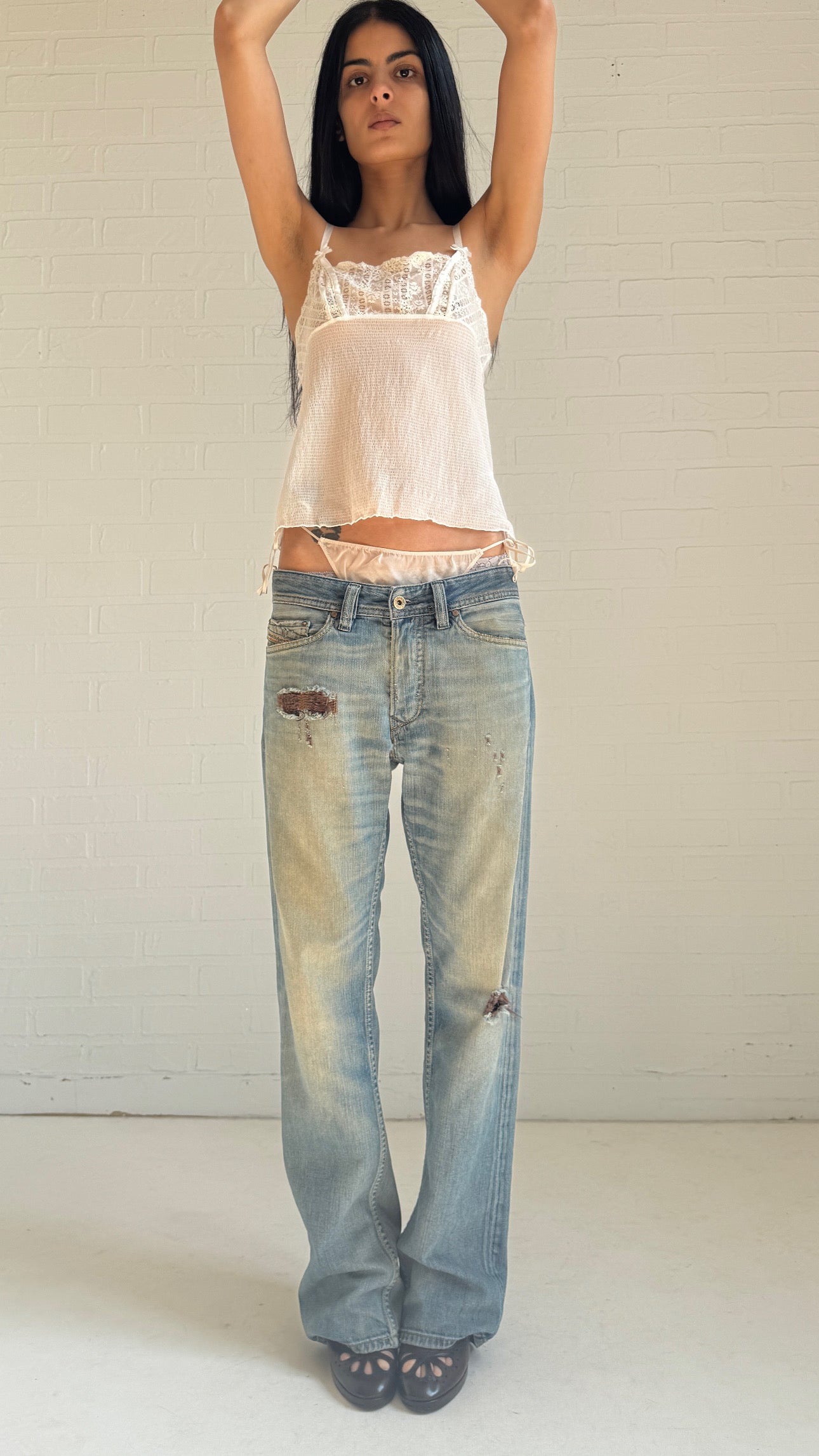 Distressed Relaxed Jeans