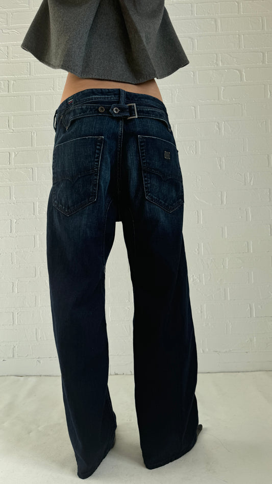 cinch back belt jeans