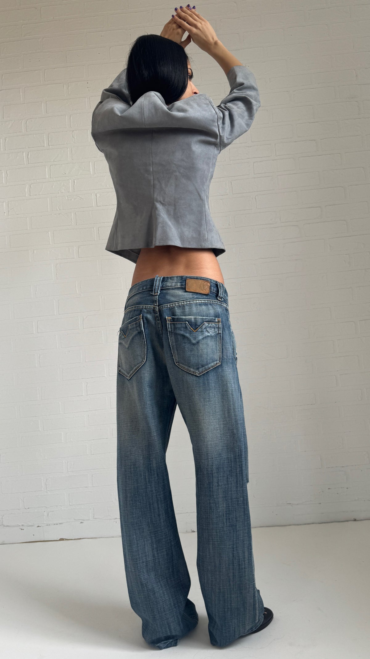 Faded Wide Leg Jeans