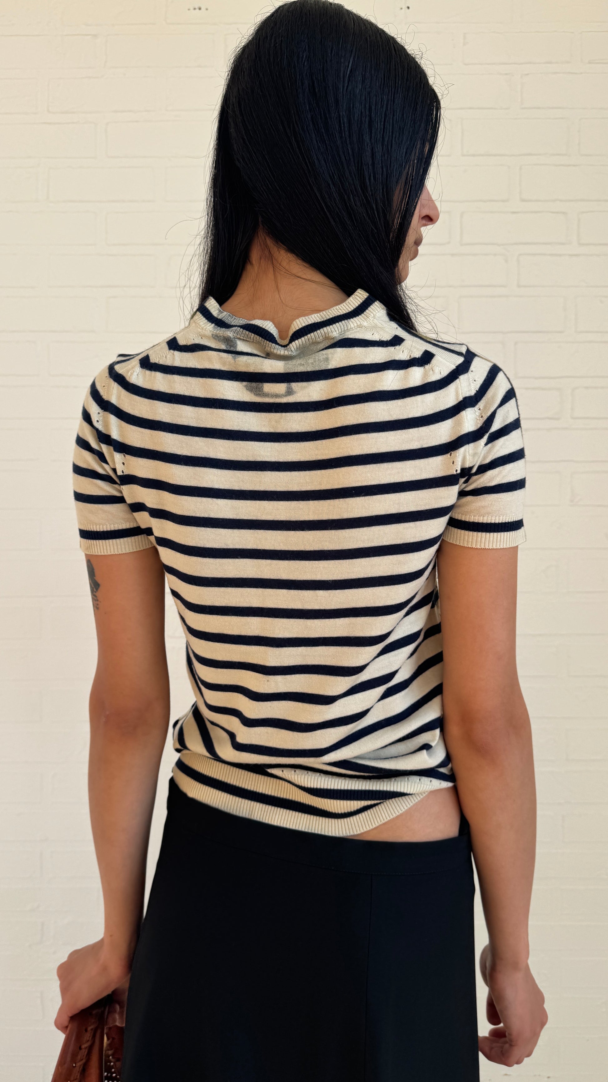 Camouflage Stripe Knit Top