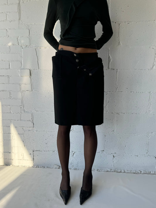 felt mini skirt / black