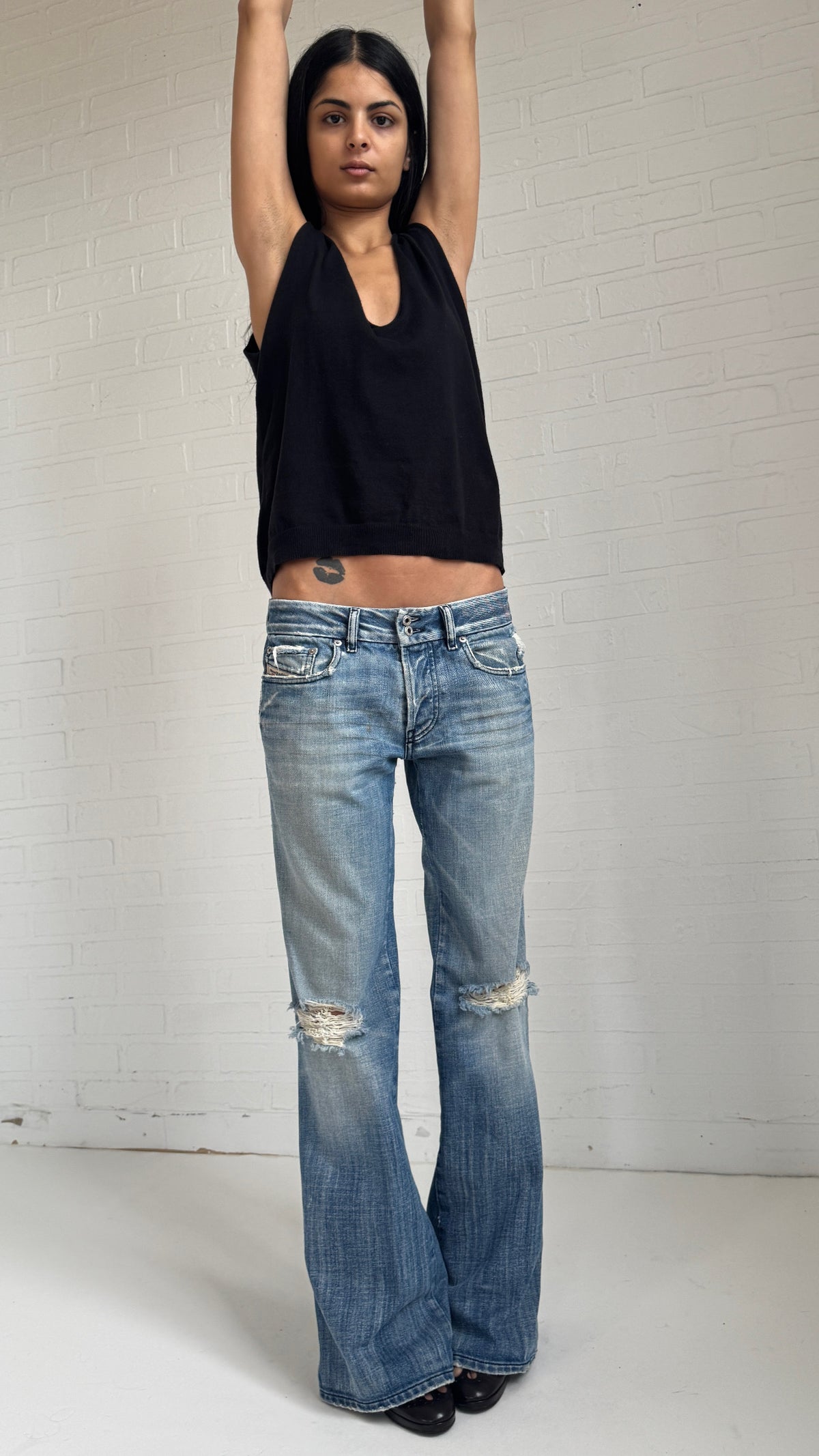 Distressed Flared Jeans